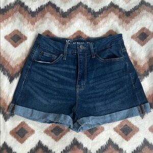 No Boundaries Blue Jean Shorts High-Waisted Cuffed